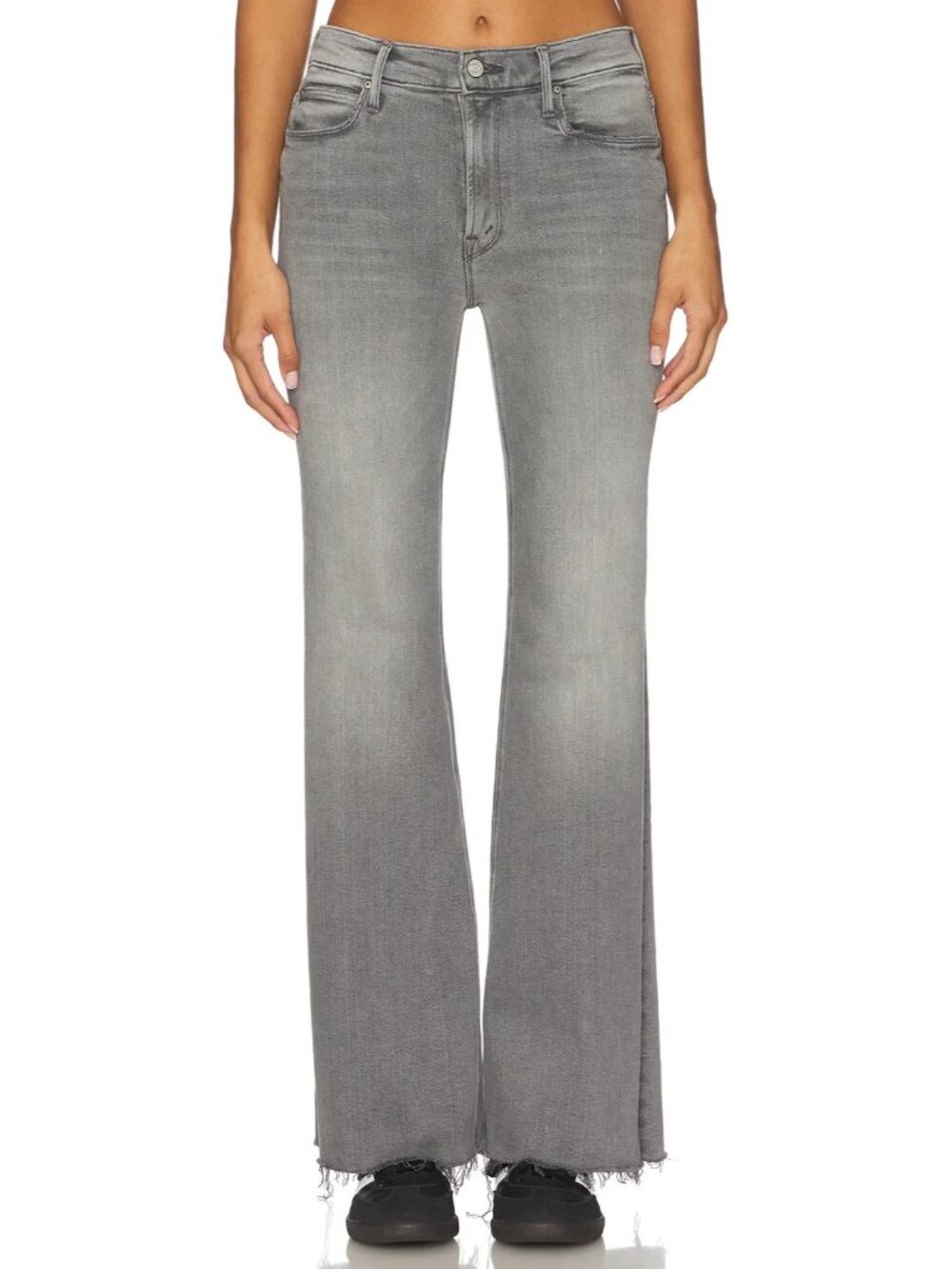 NWT Mother The Doozy Sneak Fray in Catch Me Outside Stretch Flare Jeans 34